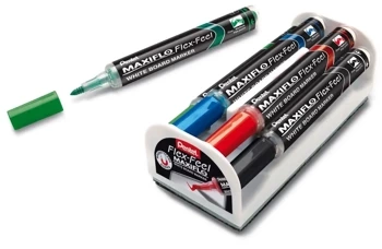 Zestaw 4 markerów z tłoczkiem i elastyczną końcówką Maxiflo MWL5BF-4. - PENTEL