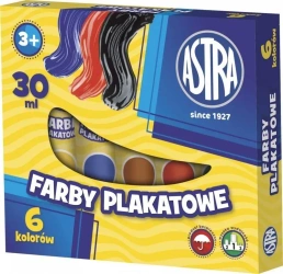 Farby plakatowe w tubach 6 kolorów 30ml ASTRA - ASTRA papiernicze