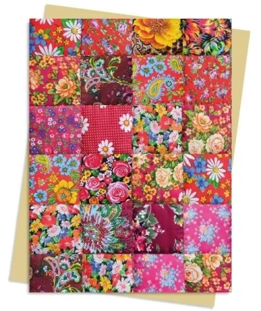 Karnet B6 Floral Patchwork Quilt - Flame Tree