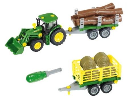 Traktor John Deere do skręcania z 2 przyczepami - Klein