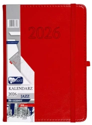 Kalendarz 2026 B6 dzienny Jazz czerwony - praca zbiorowa