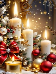 Diamentowa Mozaika Święta świece z ozdobami bożonarodzeniowymi NO-2003107 - Norimpex