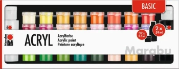 Farby akrylowe Basic 32x3,5ml, 2x59ml - Marabu