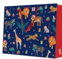 Torebka prezentowa Zwierzęta w świątecznym nastroju, duża pozioma