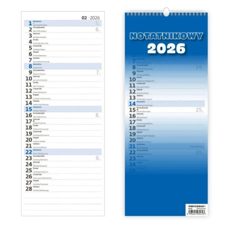 Kalendarz 2026 Slim notatnikowy HELMA