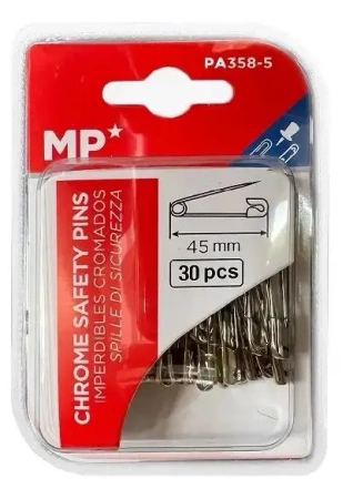 Agrafki srebrne 45mmx30szt - MP Main Paper