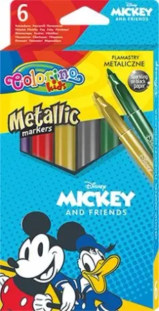 Flamastry metaliczne Colorino Kids 6 kolorów Mickey - PATIO