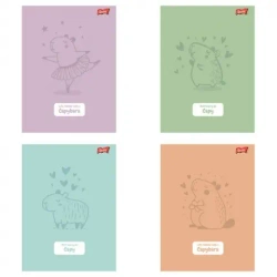 Paczka Zeszyt A5 32k.linia dwukolorowa pastel Capybara mix pakiet 15 sztuk - ST-Majewski