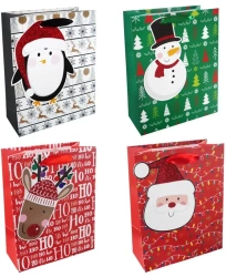 Torba prezentowa z dużym tagiem 18x23 Święta mix - INCOOD