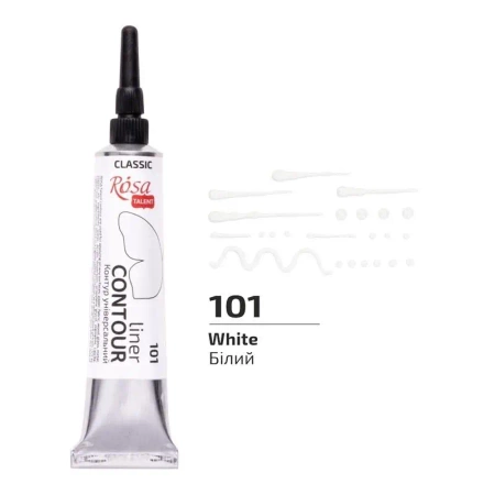 Farba aktylowa konturowa universal white 20ml - Rosa