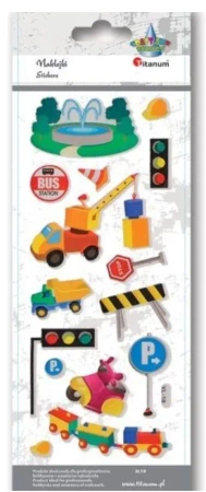 Naklejki wypukłe miękkie pojazdy budowlane 16szt - Titanum