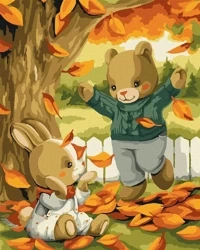 Malowanie po numerach - Złote liście 40x50cm - Ideyka