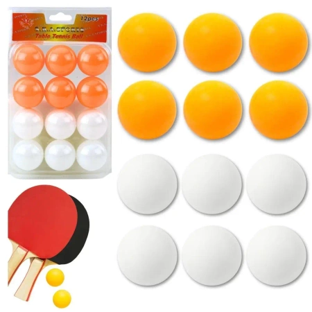 Piłeczki do ping ponga białe pomarańczowe 12szt - Leantoys