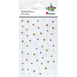 Naklejki filcowe kwiaty biało-czerwone mix 75szt. - Titanum