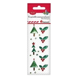Kryształki samoprzylepne Boże Narodzenie mix 17szt - Titanum