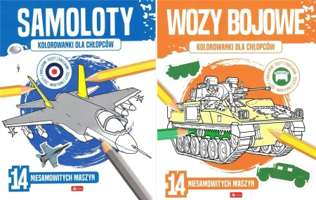Kolorowanki dla chłopców Wozy bojowe + Samoloty + Mundur Polski - Opracowanie zbiorowe