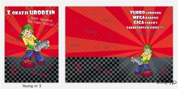 Karnet Young B6 + koperta wzór nr 003 Urodziny - Stamp