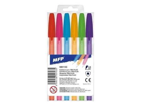 Długopis Tika 107 Fluo zestaw 6 kolorów - MFP