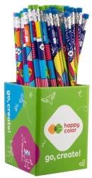 Ołówek trójkątny 2B z gumką Pop (72szt) w kubku - GDD