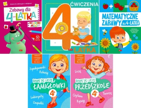Ćwiczenia dla 4 latków PAKIET 5 książek - praca zbiorowa
