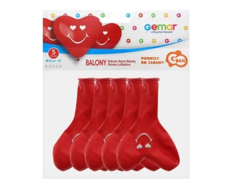Balony premium uśmiechnięte serca 5szt - Godan