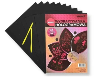 Wydrapywanka hologramowa A4 różowa - Penword