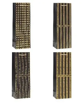 Torebka ozdobna na butelkę 12x36x9cm mix ROZETTE