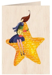 Karnet drewniany C6 + koperta Święta Kobieta - Cozywood