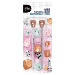 Temperówka z ołówkami Misie KIDEA - DERFORM
