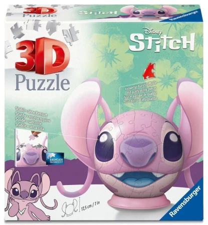 Puzzle 3D: Disney Stitch Kula Angel z uszami - Ravensburger