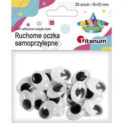 Oczy samoprzylepne bez rzęs 15x20 mm owalne 20szt - Titanum