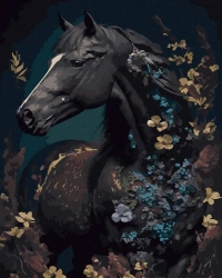 Malowanie po numerach czarne płótno - Czarny Koń.. - Twoje Hobby