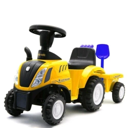 Jeździdełko traktor z przyczepą New Holland żółty - Baby Mix