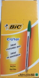 Długopis Cristal Original zielony display 50 sztuk - BIC