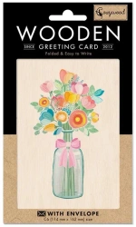 Karnet drewniany C6 + koperta Bukiet kwiatów - Cozywood