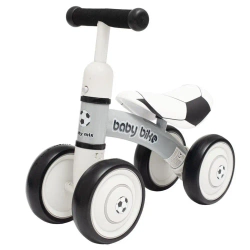 Rowerek biegowy czterokołowy Football czarno biały - Baby Mix