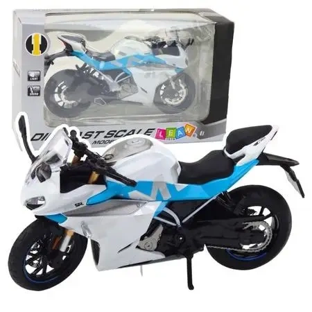 Motocykl metalowy ze światłem i dźwiękiem 1:12 - Leantoys
