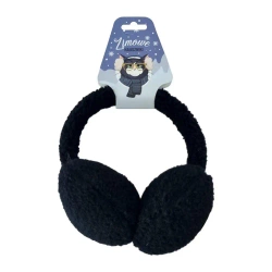 Nauszniki pluszowe czarne - MCD