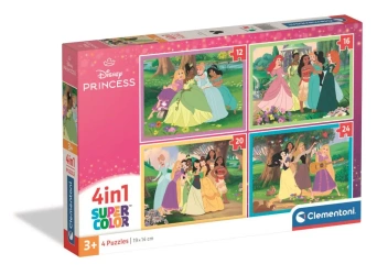 Puzzle 4w1 Super Kolor Disney Princess - Clementoni
