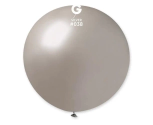 Balon kula metaliczna srebrna 80cm - Godan