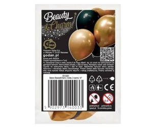 Balony Beauty&Charm złote i czarne 5szt - Godan