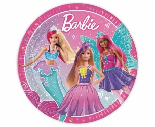 Talerzyki papierowe Barbie Fantasy 23cm 8szt - Godan