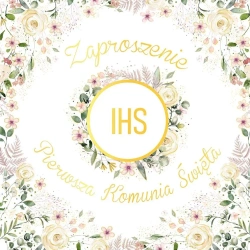 Zaproszenie KW - Komunia kielich w kwiatach 5szt - Henry