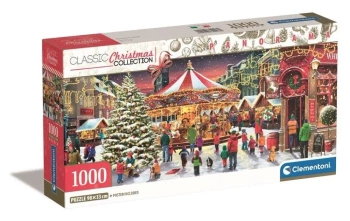 Puzzle 1000 Panorama Compact Christmas Collection - Clementoni