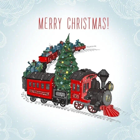 Karnet Swarovski kwadrat CL2304 Święta Pociąg - Clear Creations