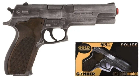 Pistolet metalowy na kapiszony 8 strzałów - Gonher