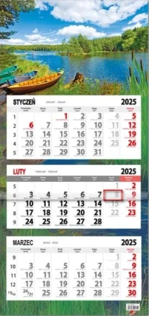 Kalendarz 2026 trójdzielny płaska główka Jezioro - Sapt