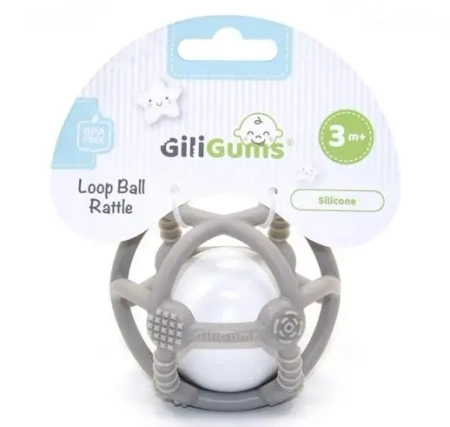 Piłka grzechotka szara - Giligums