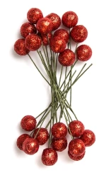 Owoce ostrokrzewu białe czerwone 1,2cm 24szt - Dalprint dpCraft