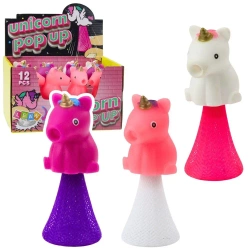 Skaczący jednorożec na sprężynie Pop Up 10cm MIX - Leantoys